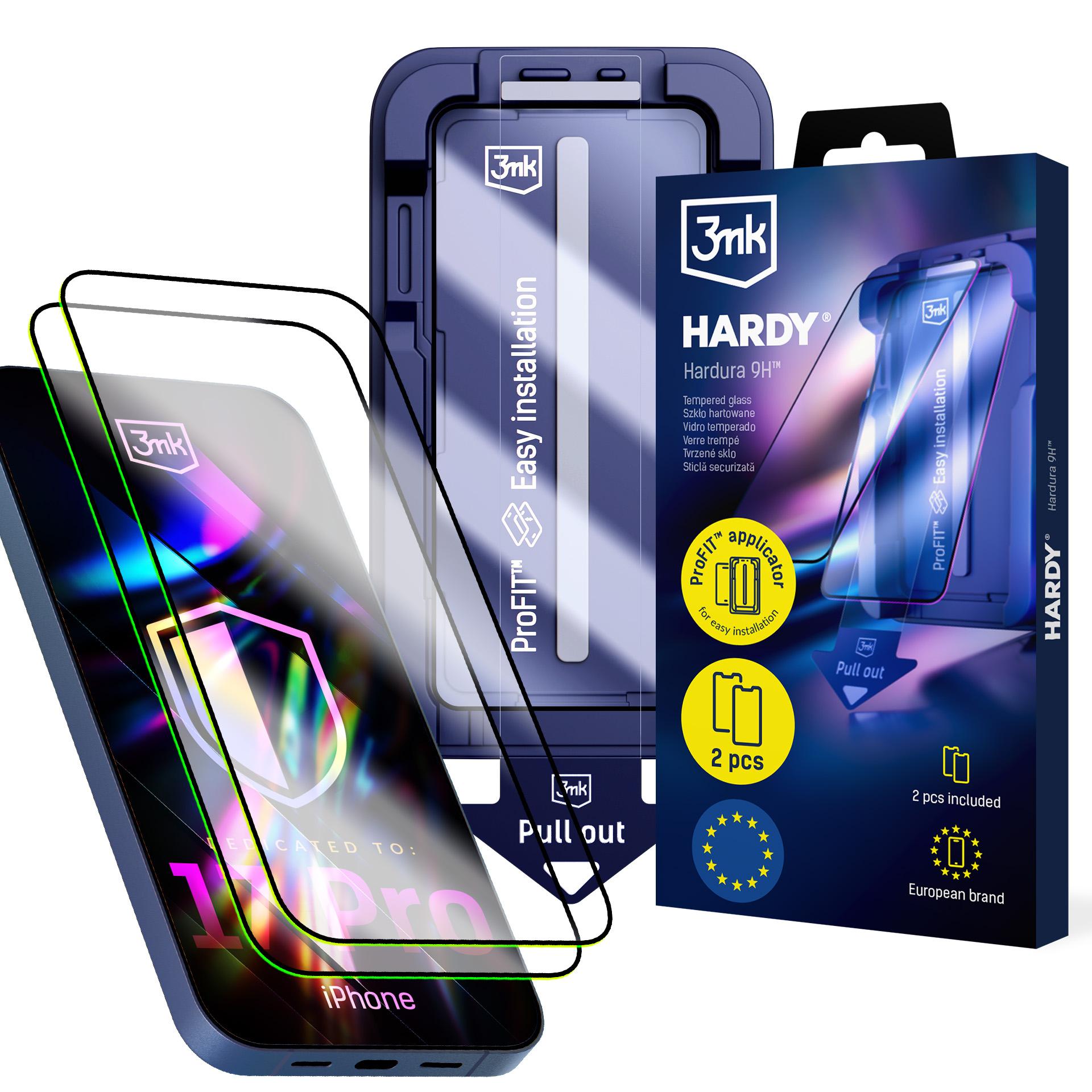 2x Szkło hartowane z aplikatorem na Apple iPhone 17 Pro/ 18 Pro - 3mk HARDY® Hardura 9H™