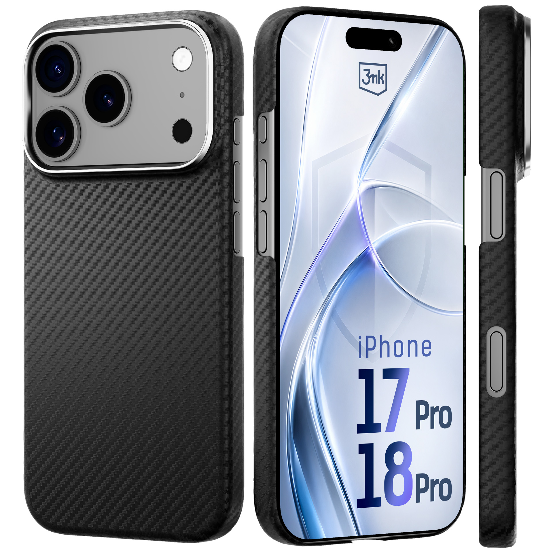 Etui z włókna aramidowego z MagSafe na Apple iPhone 17 Pro/ 18 Pro - 3mk HARDY® Aramid MagCase™