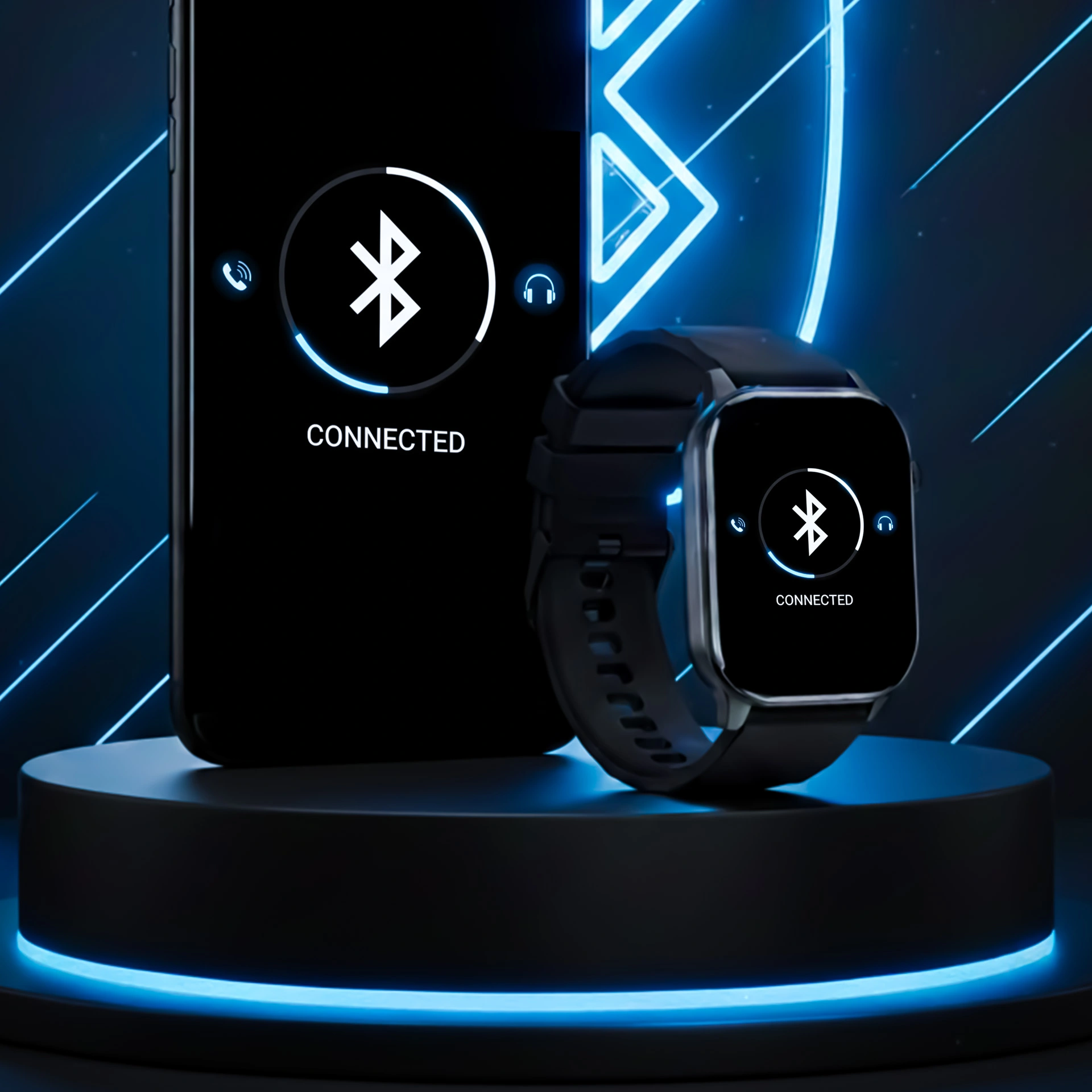 zdjecie i telefon z ikona bluetooth