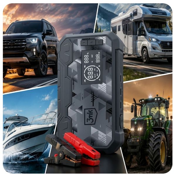 Powerbank do samochodu 3mk Motio HyperBoost Pro z klemami rozruchowymi - do SUV-a, kampera, jachtu i traktora