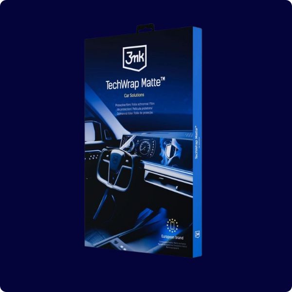 Opakowanie folii ochronnej 3mk TechWrap Matte do ekranów samochodowych, przeznaczonej do ochrony wyświetlacza systemu multimedialnego