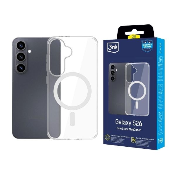 Przezroczyste etui 3mk EverClear MagCase dla Samsung Galaxy S26 z opakowaniem