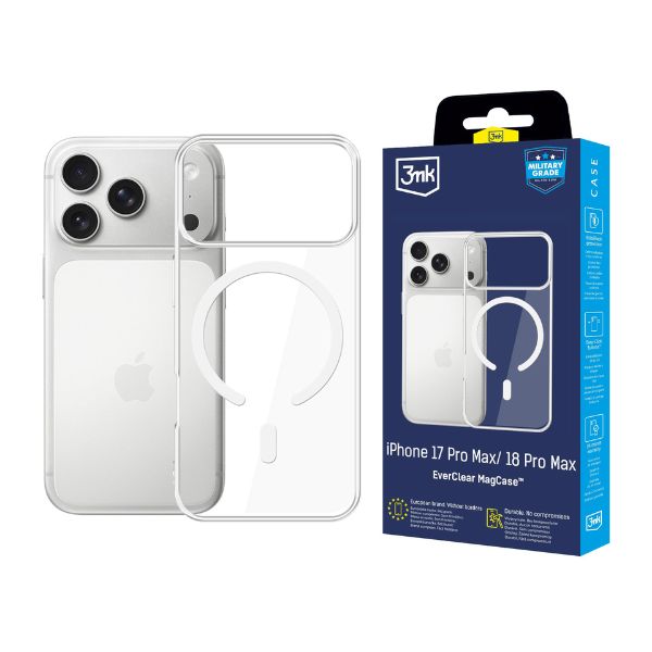 Zdjęcie produktowe etui EverClear MagCase z oryginalnym opakowaniem 3mk