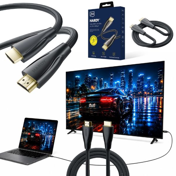 3mk HARDY Cable HDMI 2.1 - kabel gamingowy 48 Gbps