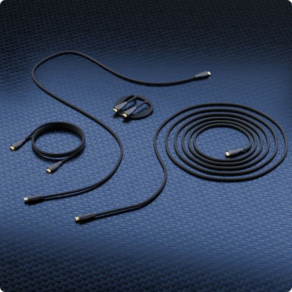 kable HDMI, czarne, nylonowy splot, różne długości od 50 cm do 5 m