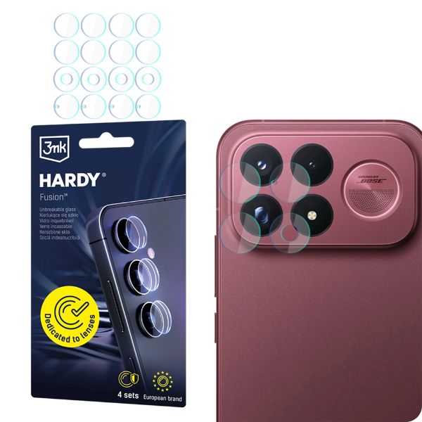 16 sztuk ochron na 4 soczewki aparatu w Poco f9 ultra, oraz oryginalne opakowanie ochron i wizualizacja jak wyglądają na telefonie.