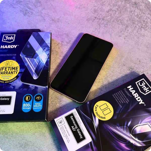 Szkła i Folie do Samsung Galaxy A57 - tectra oraz zestaw dwóch sztuk szkieł hybrydowych - Fusion
