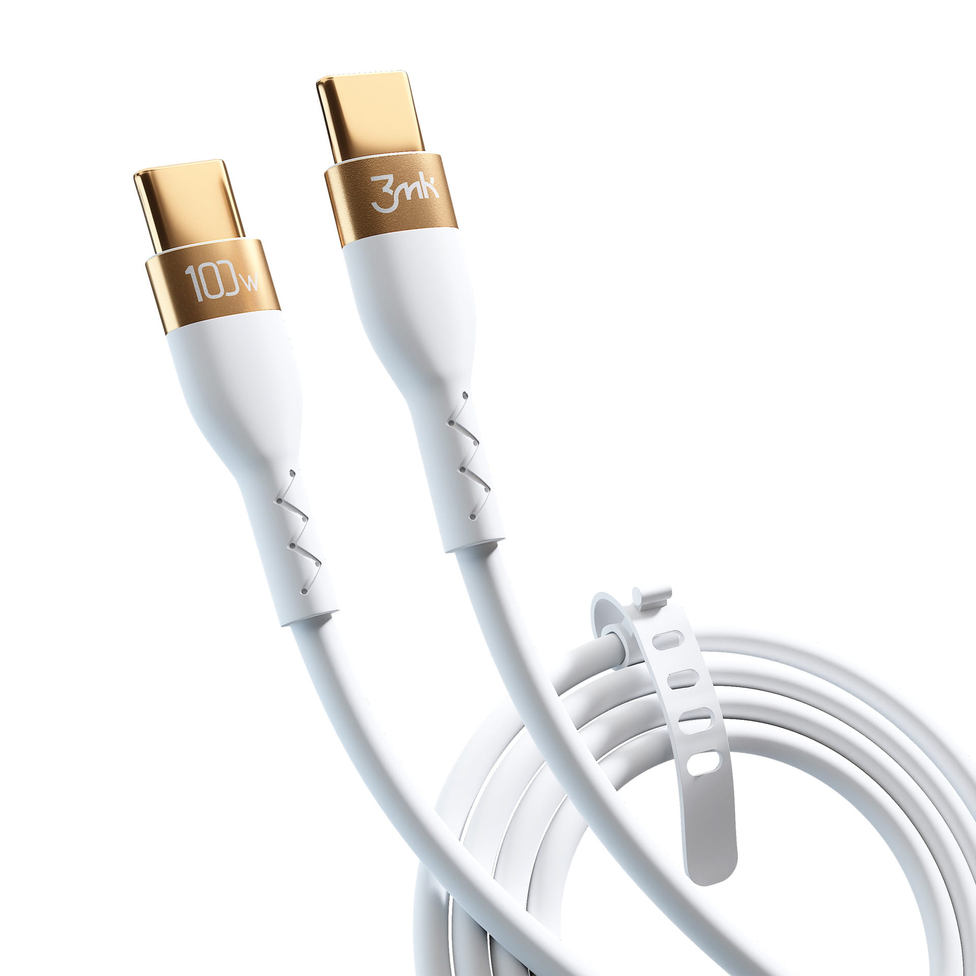 Kabel USB-C to C 2m 100W White - 3mk Hyper Silicone Cable